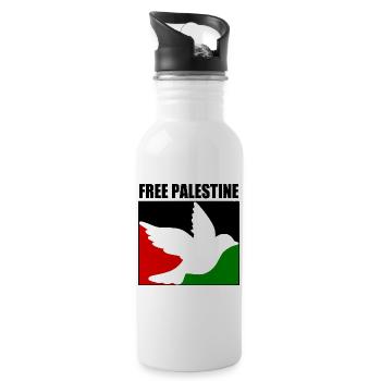 Free palestine - Gourde avec paille intégrée - blanc - Droite