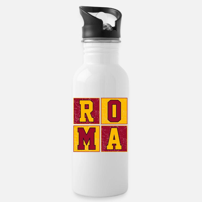 Roma - Trinkflasche mit integriertem Trinkhalm - Weiß