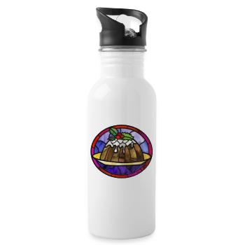 Weihnachtspudding. Weihnachtliche Illustration - Trinkflasche mit integriertem Trinkhalm - Weiß - Rechts