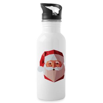 Père Noël Low Poly / Joyeux Noël - Gourde avec paille intégrée - blanc - Droite
