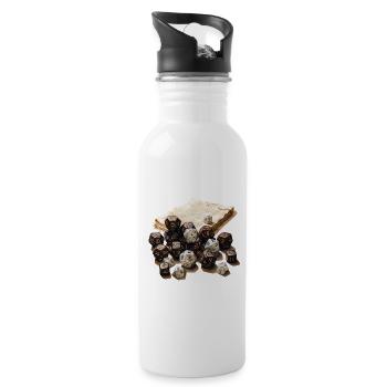 W20 With Role Playing Arch Fantasy RPG Shirt - Water bottle with straw - white - Right