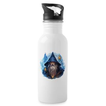 Feuer Und Eis Magier Fantasy RPG Shirt - Water bottle with straw - white - Right