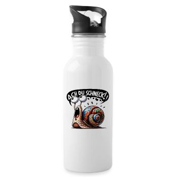 Ach du Schneck wortspiel lustig ach du Schreck - Trinkflasche mit integriertem Trinkhalm - Weiß - Rechts
