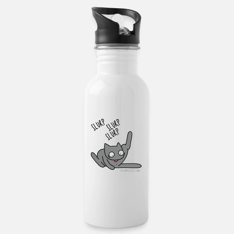 Slurp - Water bottle with straw - white