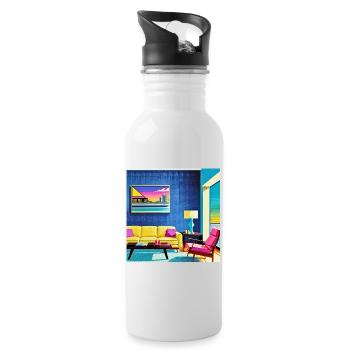 Sommernachmittag - Trinkflasche mit integriertem Trinkhalm - Weiß - Rechts