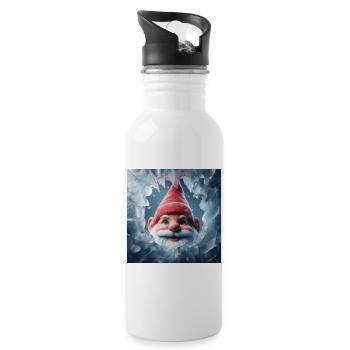 Gnome regardant à travers la glace - Gourde avec paille intégrée - blanc - Droite