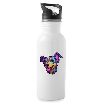 Majorque Ratter Dog Breed Cartoon Kawaii Illustrati - Gourde avec paille intégrée - blanc - Droite
