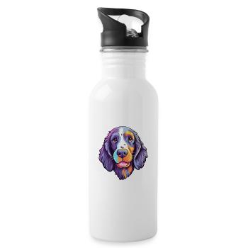 Munsterlander Race De Chien Cartoon Kawaii Illustratio - Gourde avec paille intégrée - blanc - Droite