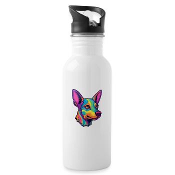 Braque Français Hunderasse Cartoon Kawaii Illustrat - Trinkflasche mit integriertem Trinkhalm - Weiß - Rechts