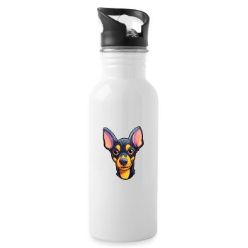 Jouet Manchester Terrier Race De Chien Dessin Animé Kawaii Il - Gourde avec paille intégrée - blanc - Droite