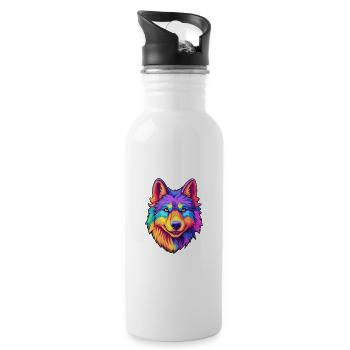 Tschechoslowakischer Wolfshund Hunderasse Cartoon Kawaii Illu - Trinkflasche mit integriertem Trinkhalm - Weiß - Rechts