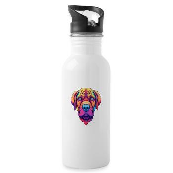 Belgische Dogge Hunderasse Cartoon Kawaii Illustrat - Trinkflasche mit integriertem Trinkhalm - Weiß - Rechts