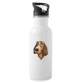 Uruguayische Cimarron-Hunderasse Cartoon Kawaii Illust - Trinkflasche mit integriertem Trinkhalm - Weiß - Rechts