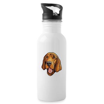 Bavarian Mountain Hound Dog Breed Cartoon Kawaii I - Water bottle with straw - white - Right