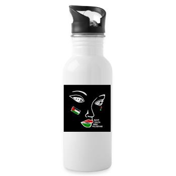 Free palestine women - Water bottle with straw - white - Right