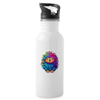 Stachelschwein Bunte Aquarell-Karikatur Kawaii Anima - Trinkflasche mit integriertem Trinkhalm - Weiß - Rechts