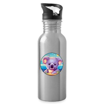 Koala Buntes Aquarell Cartoon Kawaii Tier - Trinkflasche mit integriertem Trinkhalm - Lightsilver - Rechts