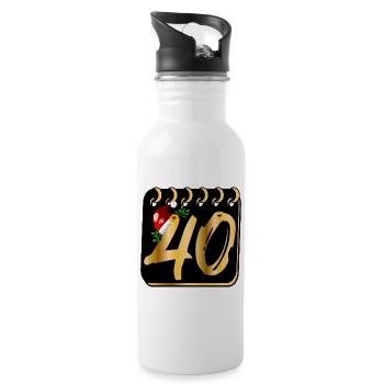40 Years Old - 40th Birthday Christmas - Water bottle with straw - white - Right