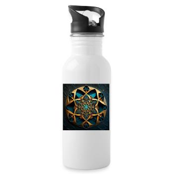 Sacred Geometry - Water bottle with straw - white - Right
