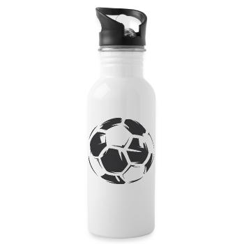 Football Ball Illustration Icon Dirty Leather Icon - Water bottle with straw - white - Right