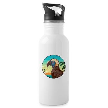 vautour aquarelle dessin animé Kawaii Clipart Animal - Gourde avec paille intégrée - blanc - Droite