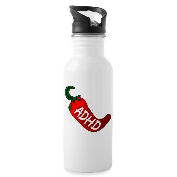 NEUORDIVERSITY ADHD PEPERONI - Water bottle with straw - white - Right