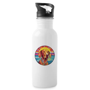 Hongrois Vizsla Race De Chien Coloré Cartoon Waterc - Gourde avec paille intégrée - blanc - Droite