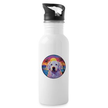 Kuvasz Hongrois Chien Race Coloré Cartoon Waterc - Gourde avec paille intégrée - blanc - Droite