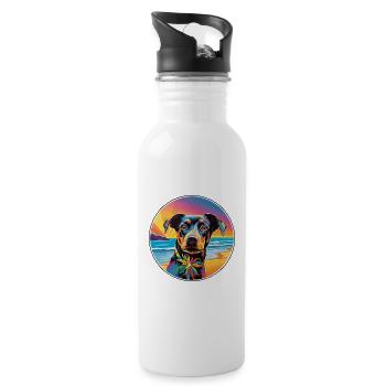 Majorque Ratter Chien Race Coloré Cartoon Watercol - Gourde avec paille intégrée - blanc - Droite