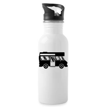Camper Camping Wohnmobil Wanderer Campingplatz - Trinkflasche mit integriertem Trinkhalm - Weiß - Rechts