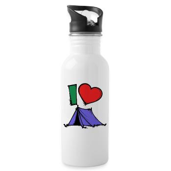 Camper Statement Camping Heart Campsite Tents - Water bottle with straw - white - Right