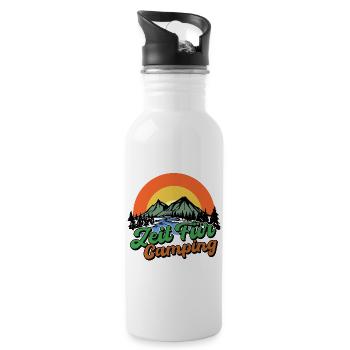 Campingplatz Camping Statement Berge Camper - Trinkflasche mit integriertem Trinkhalm - Weiß - Rechts