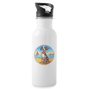 Catahoula Cur chien race Cartoon Kawaii Clipart chien - Gourde avec paille intégrée - blanc - Droite