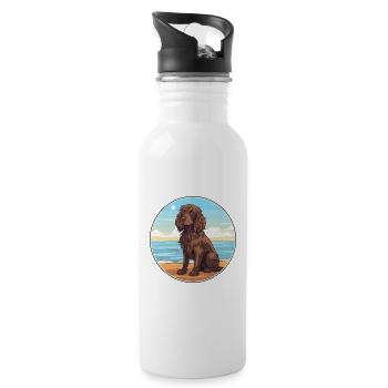Boykin Épagneul chien race Cartoon Kawaii Clipart - Gourde avec paille intégrée - blanc - Droite