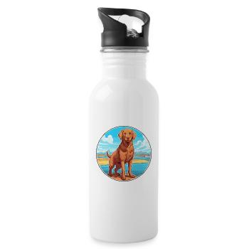 Chesapeake Bay Retriever Hund Rasse Cartoon Kawaii - Trinkflasche mit integriertem Trinkhalm - Weiß - Rechts