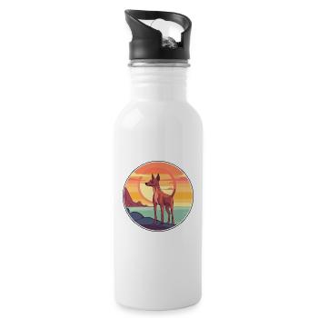 Cirneco Dell Ätna Hund Rasse Cartoon Kawaii Clipart - Trinkflasche mit integriertem Trinkhalm - Weiß - Rechts