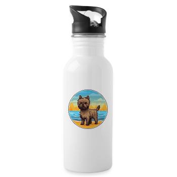 Cairn Terrier chien race Cartoon Kawaii Clipart chien - Gourde avec paille intégrée - blanc - Droite