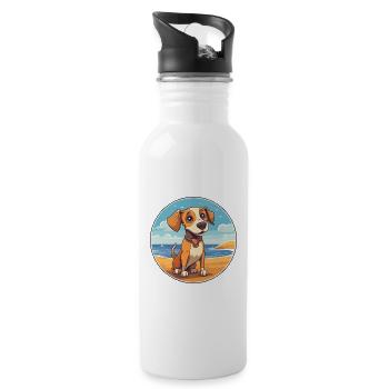 Drever Hund Rasse Cartoon Kawaii Clipart Aquarell - Trinkflasche mit integriertem Trinkhalm - Weiß - Rechts
