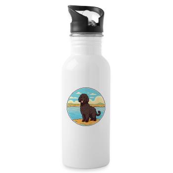 Frison chien d’eau race Cartoon Kawaii Clipart chien - Gourde avec paille intégrée - blanc - Droite