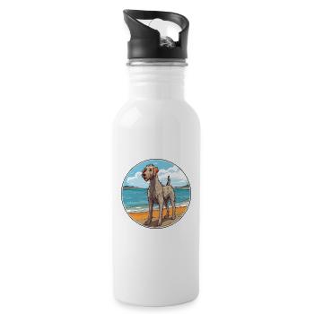 Irish Wolfhound chien race Cartoon Kawaii Clipart - Gourde avec paille intégrée - blanc - Droite