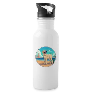 Kangal chien race dessin animé Kawaii Clipart aquarelle - Gourde avec paille intégrée - blanc - Droite