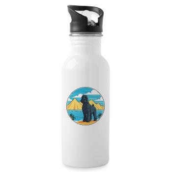 Kerry Blue Terrier Hunderasse Cartoon Kawaii Hund - Trinkflasche mit integriertem Trinkhalm - Weiß - Rechts