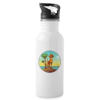 Majestic Tree Hound Dog race Cartoon Kawaii Dog - Gourde avec paille intégrée - blanc - Droite