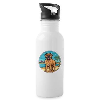 Majorque Mastiff chien race Cartoon Kawaii Clipart - Gourde avec paille intégrée - blanc - Droite