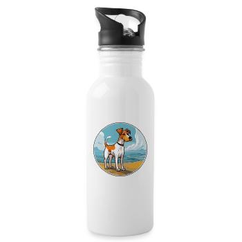 Miniature Fox Terrier chien race Cartoon Kawaii chien - Gourde avec paille intégrée - blanc - Droite