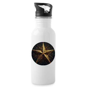Polygon star gold - Water bottle with straw - white - Right