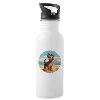 Ormskirk Terrier Hund Rasse Cartoon Kawaii Clipart - Trinkflasche mit integriertem Trinkhalm - Weiß - Rechts