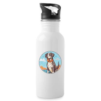 Portugiesisch Cattle Hund Rasse Cartoon Kawaii Clipart - Trinkflasche mit integriertem Trinkhalm - Weiß - Rechts