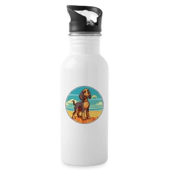 Phalene chien race dessin animé Kawaii Clipart chien animal de compagnie - Gourde avec paille intégrée - blanc - Droite