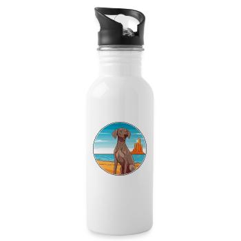 Weimaraner Hund Rasse Cartoon Kawaii Clipart Hund - Trinkflasche mit integriertem Trinkhalm - Weiß - Rechts